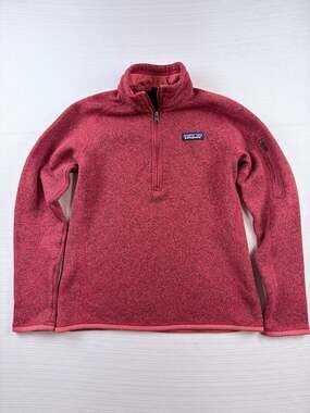 Patagonia Women's Better Sweater 1/4-Zip Fleece Pullover Jacket Pink Red Size S